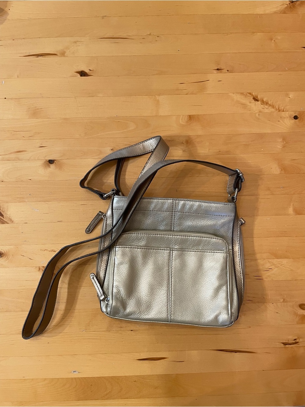 Tignanello Metallic Adjustable Crossbody Purse with Built in Wallet Organizer
